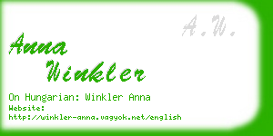 anna winkler business card
